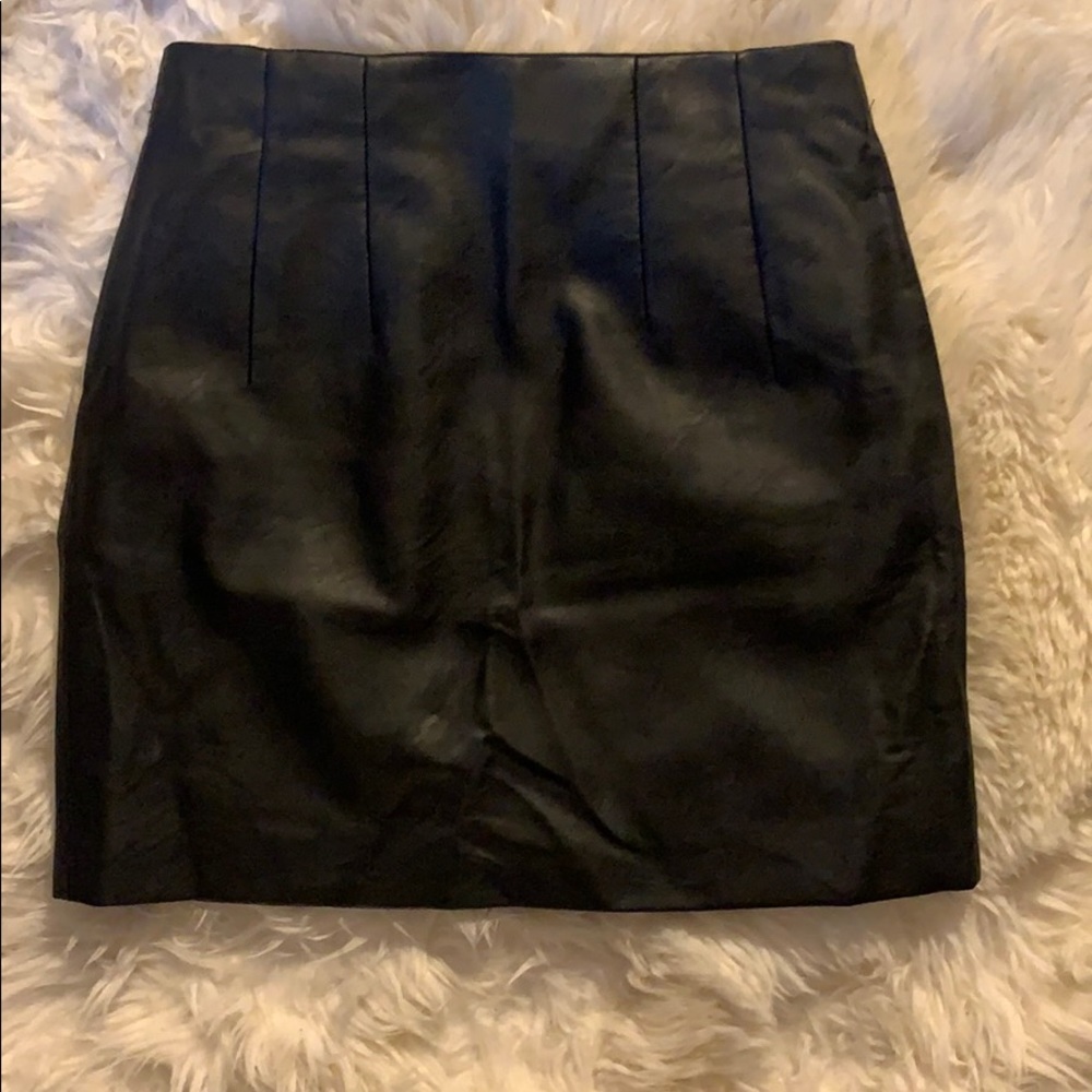 Faux leather skirt
